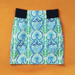 J. McLaughlin quirky medallion print mini skirt